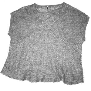 Free People Knit Loose Short Sleeve Sweater